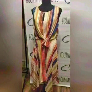 Dress Barn Colorful Striped High Low Dress